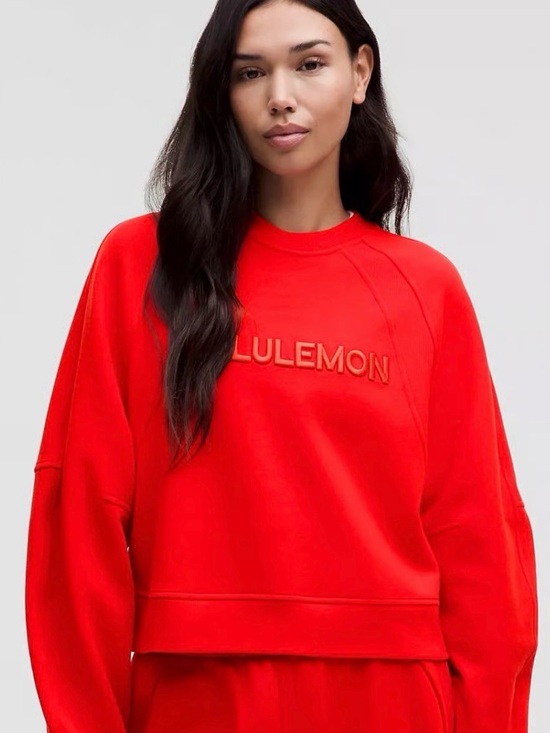 lululemon athletica Tops - Lululemon Scuba Oversized Pullover, color Hot Heat